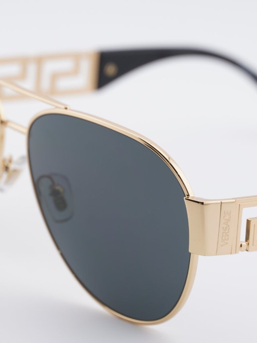Versace VE2289 100287 Sunglasses Gold Aviator Frame, Dark Grey Lenses - Picture 2 of 10